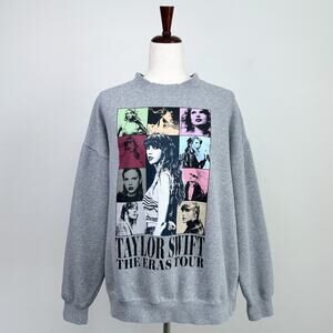 Taylor Swift Official Eras Tour Merch Crewneck Fleece Pullover Sweatshirt LARGE